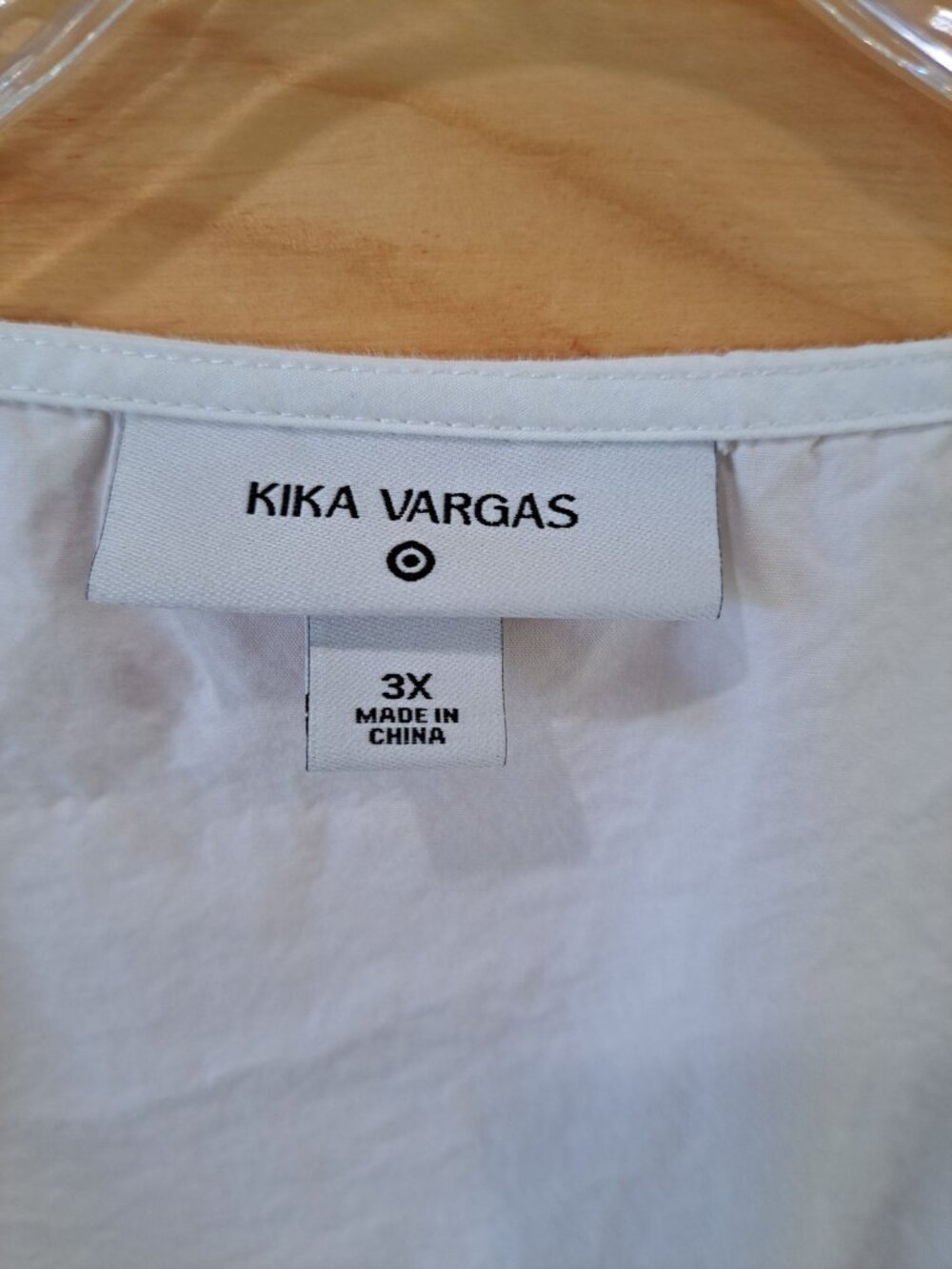 Kika Vargas 3XL Target White Puff Sleeve Wrap Scallop Edge Blouse Summer Cotton - Picture 5 of 11